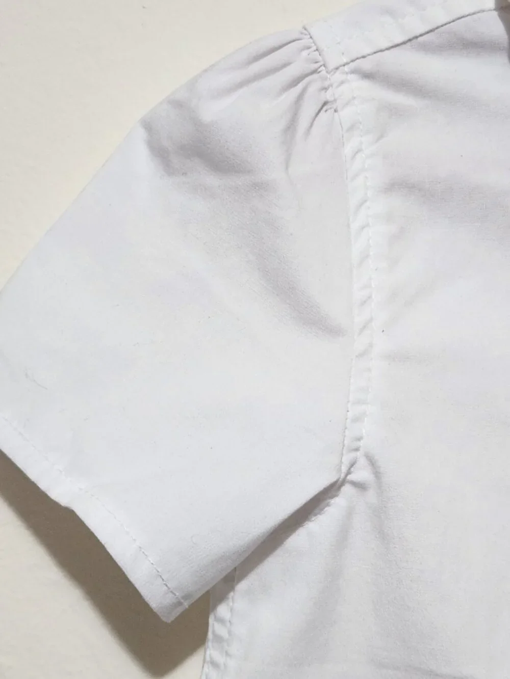 Gymboree Playproof Ruffle Poplin Button-Up Soft Girl Twee Light Academia Shirt 8
